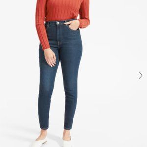 Everlane Authentic Stretch High-Rise Skinny Jeans (ankle) in Dark Blue